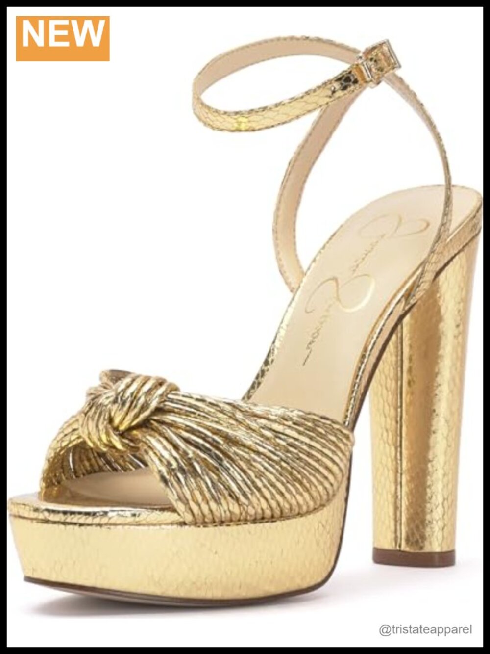 Jessica Simpson Immie Platform Sandal Faux Leather Buckle Closure